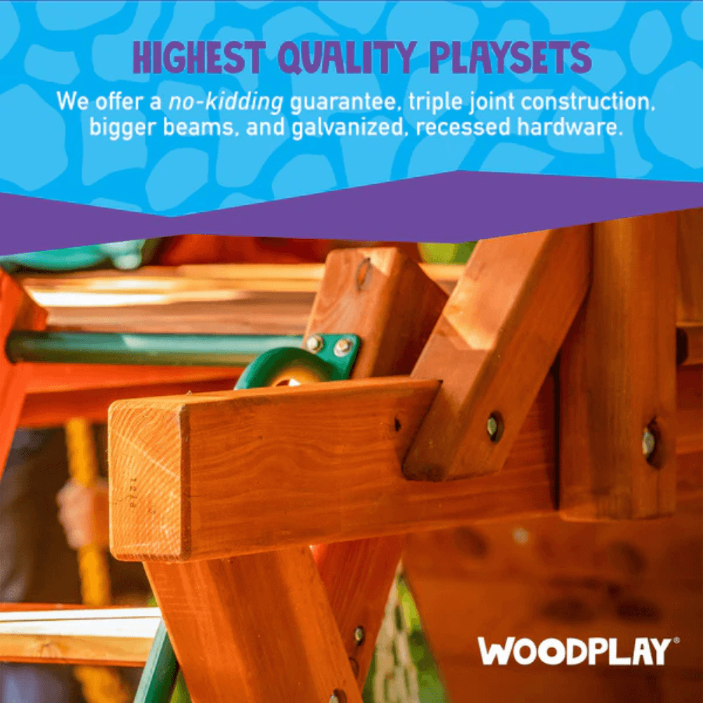 Woodplay Tiger Tower Combo A - Premium Wooden Swing Set for Endless Backyard Fun
