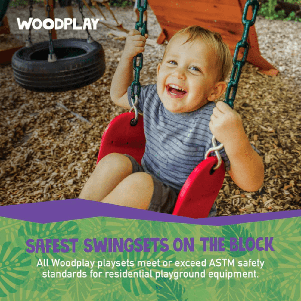 Woodplay Tiger Tower Combo A - Premium Wooden Swing Set for Endless Backyard Fun
