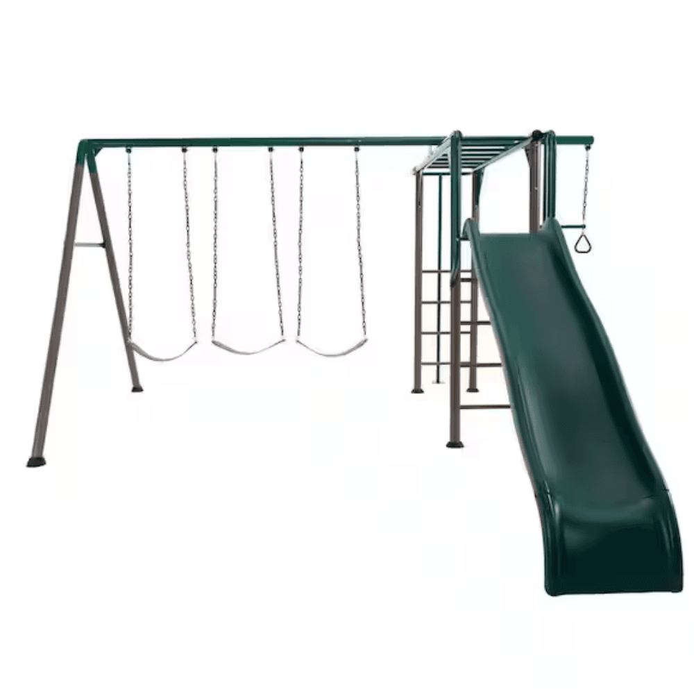 Lifetime Powder Coated Steel Swing Set with 4 Swing(s), 1 Slide(s)