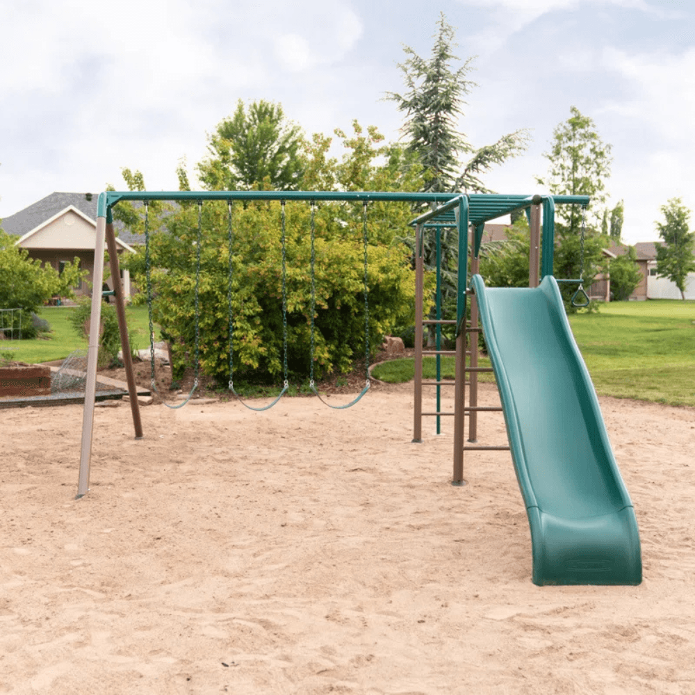 Lifetime Powder Coated Steel Swing Set with 4 Swing(s), 1 Slide(s)