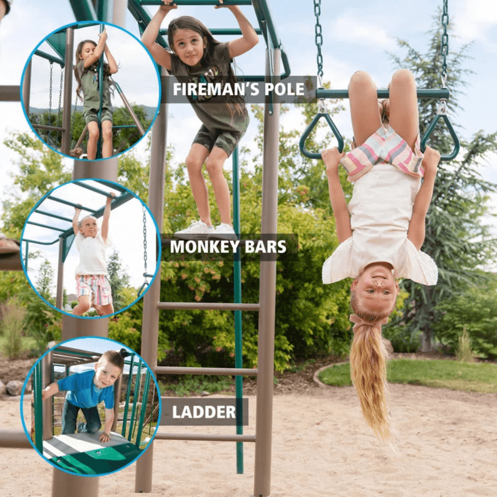 Lifetime Powder Coated Steel Swing Set with 4 Swing(s), 1 Slide(s)