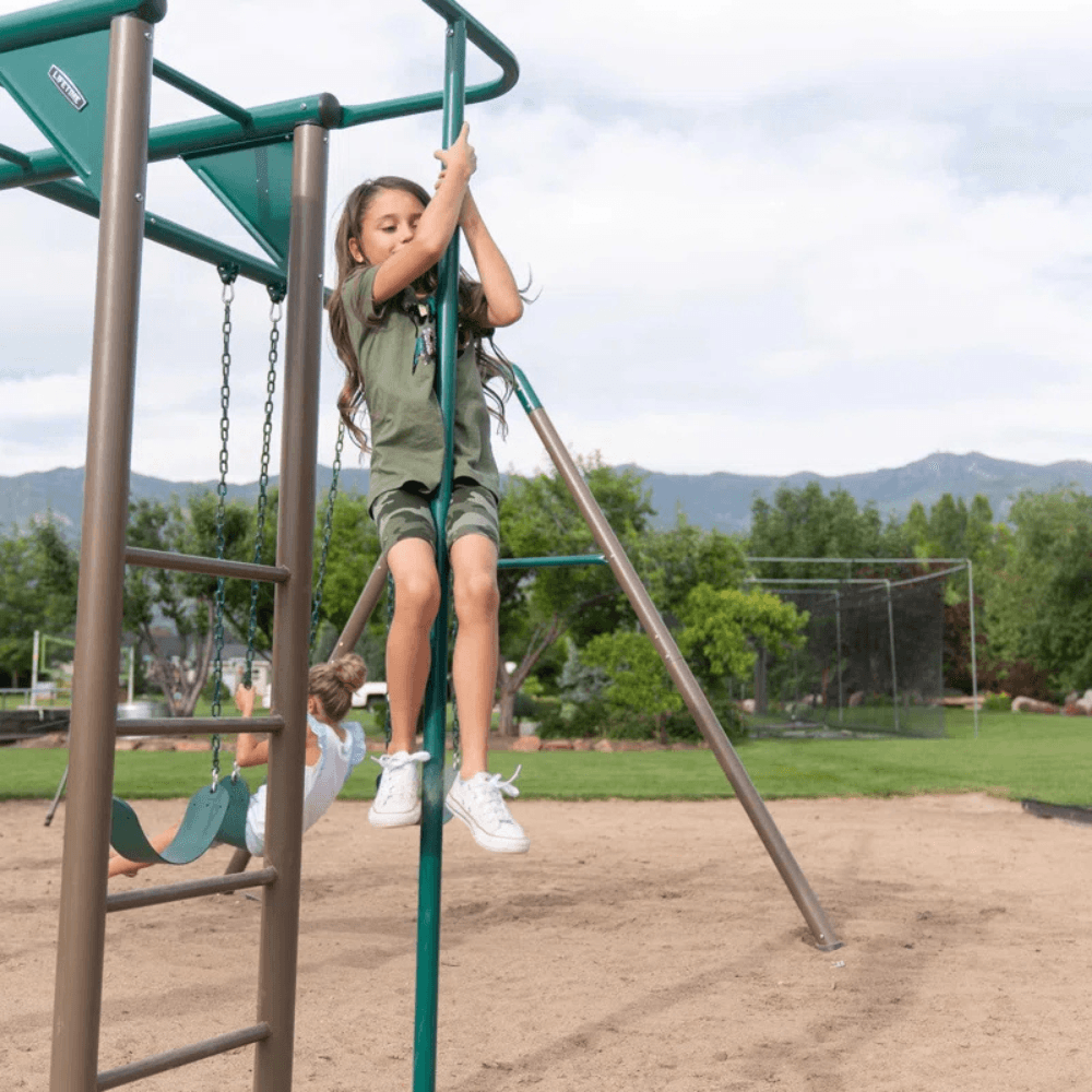 Lifetime Powder Coated Steel Swing Set with 4 Swing(s), 1 Slide(s)