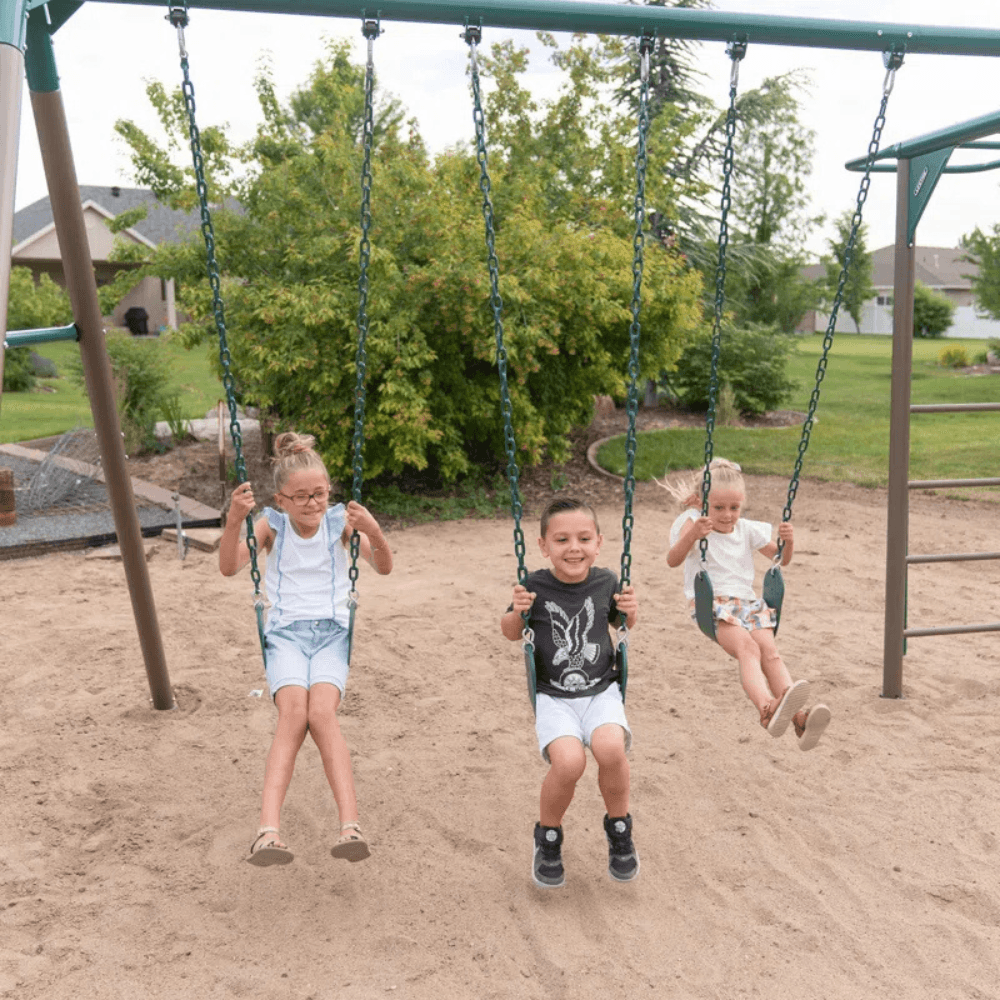 Lifetime Powder Coated Steel Swing Set with 4 Swing(s), 1 Slide(s)
