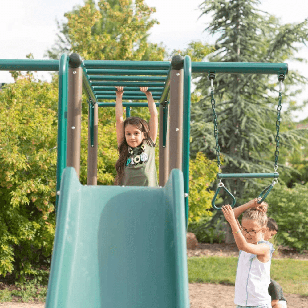 Lifetime Powder Coated Steel Swing Set with 4 Swing(s), 1 Slide(s)