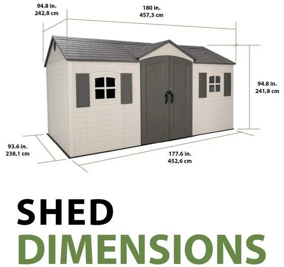 Lifetime Legacy 15x8 Plastic Storage Shed Kit w/ Floors
