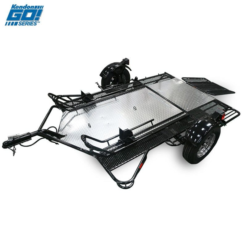 Go Series Ride-Up Folding Motorcycle Trailer - Dual Rail Steel Utility Trailer