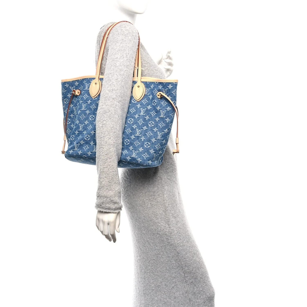 Monogram Denim Neo Neverfull MM Blue - Handbag