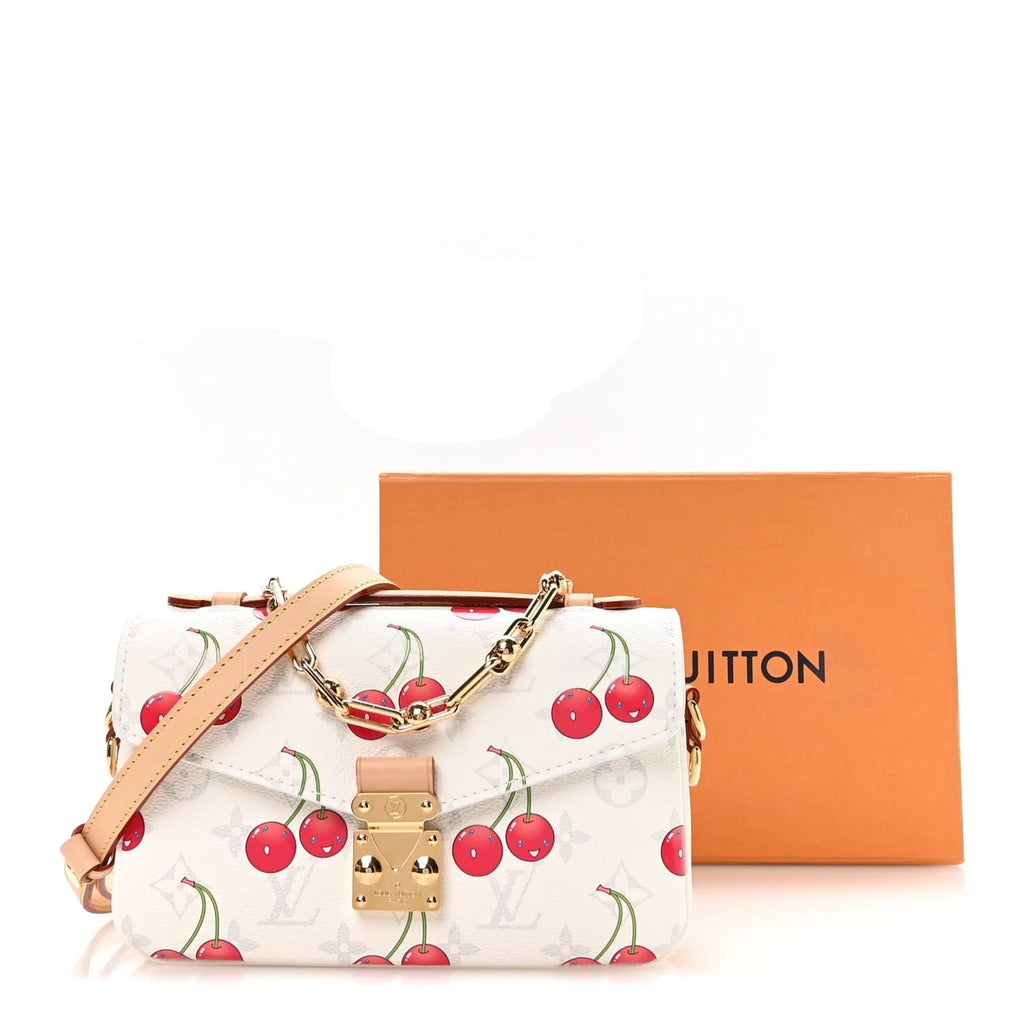 LV X TM Monogram Cerises Pochette Metis East West White