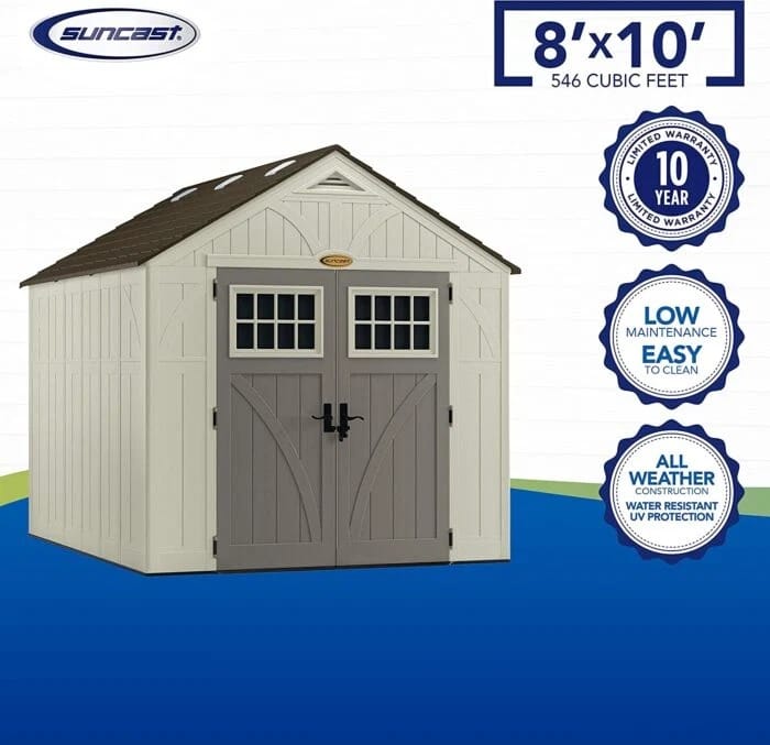 Suncast Tremont 8x10 BMS8100 Outdoor Resin Storage Shed