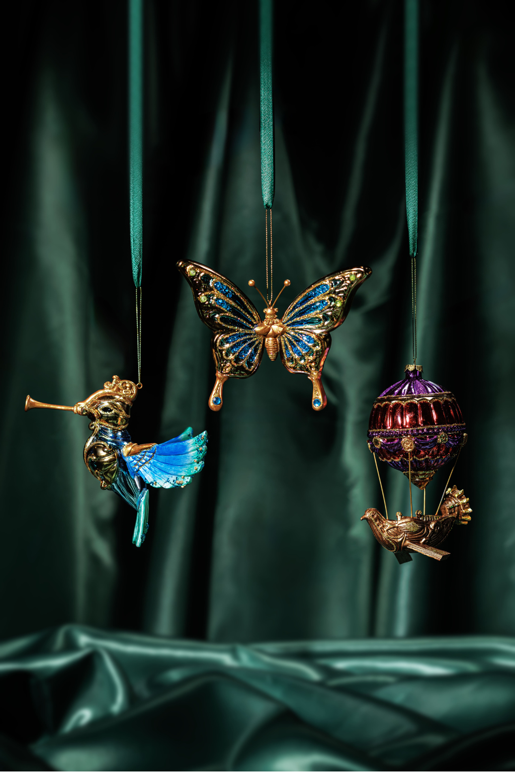 ORNAMENT GLASS AIRSHIP H16CM